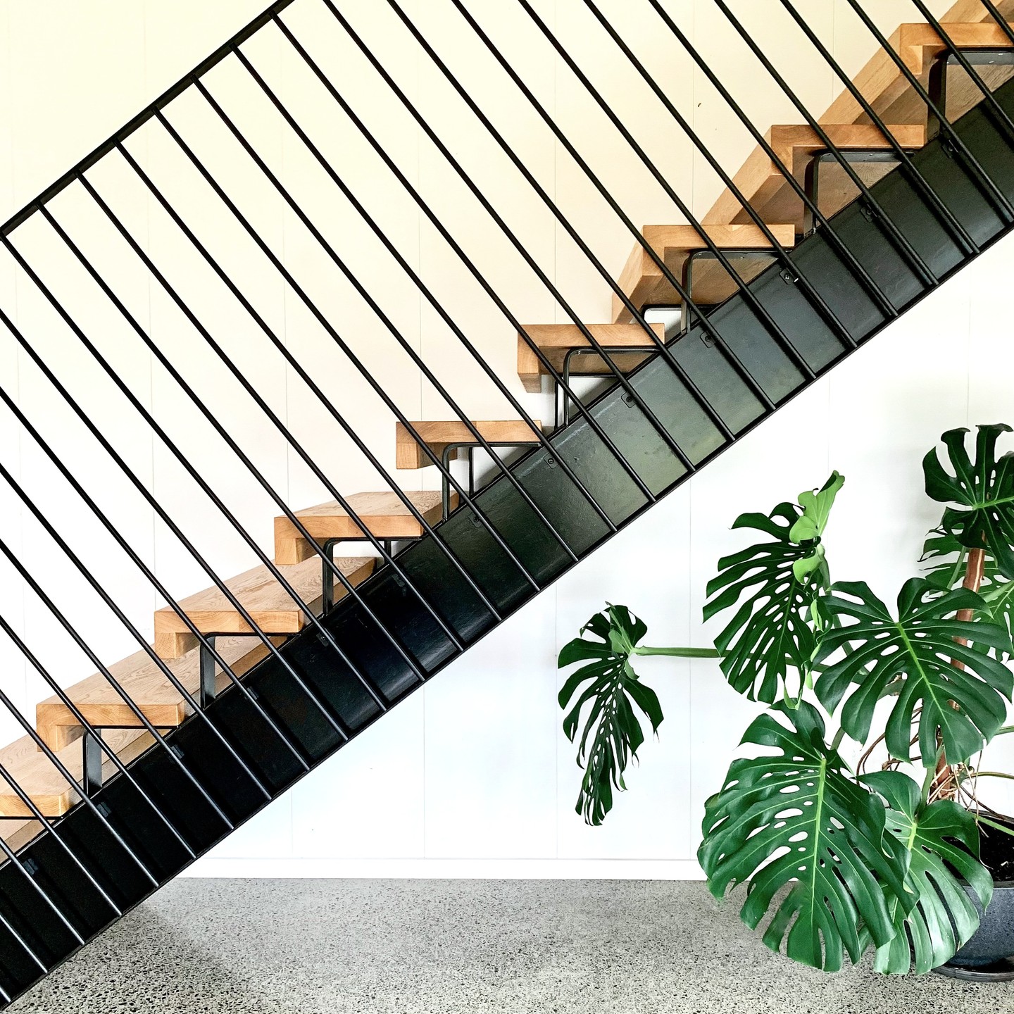 When designing this staircase we specified for the balustrade to run perpendicular to the stringer. In doing so it has created personality, movement and a point of difference to this beautiful oak and steel staircase

Design by: @newtonandkay

#interiordesign #interiordesigns #interiordesigner #nzinteriordesign #interiordesignnz #nzinteriors #interior #moderninterior #interiorstyling #newtonandkay #staircase #staircasedesign #oak #oakstairs #oakstaircase #timberstaircase #steelstairs #steelstaircase #metalstaircase #oakandsteel #steelandwood #modernstairs #modernstaircase #homedesign #design #designnz #bayofislands #northland